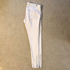 White skinny jeans w/ ankle zippers
